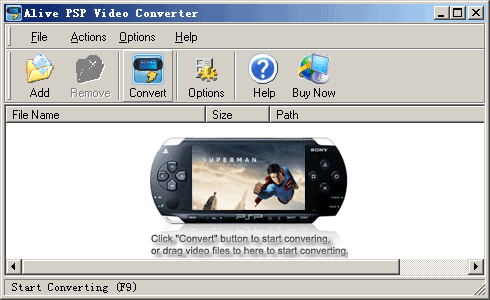 Click to view Alive PSP Video Converter 1.8.2.8 screenshot