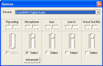 Audio recorder software - Devices Settings